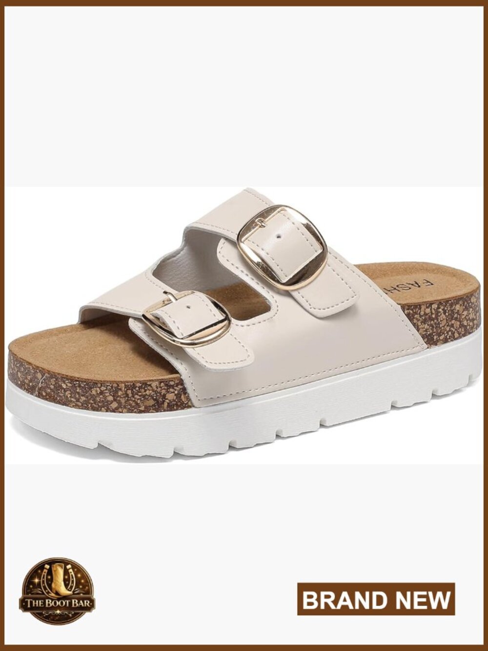 Women's Platform Slide Sandals with Cork Footbed Non-Slip Open Toe Wedge Shoes